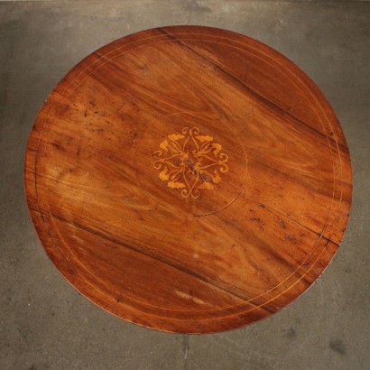Round Coffee Table Maple Walnut Italy 19th Century