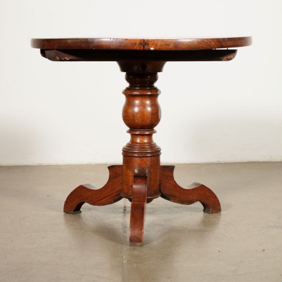 Round Coffee Table Maple Walnut Italy 19th Century