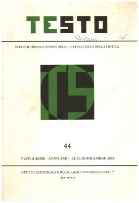 Testo,44, Anno XXIII, Luglio-Dicembre,2002
