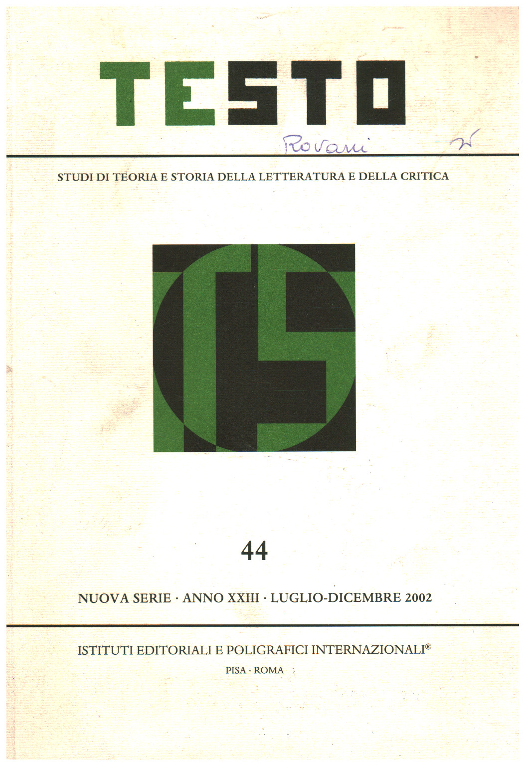 Texto,44, Año XXIII, julio-diciembre,2002, AA.VV