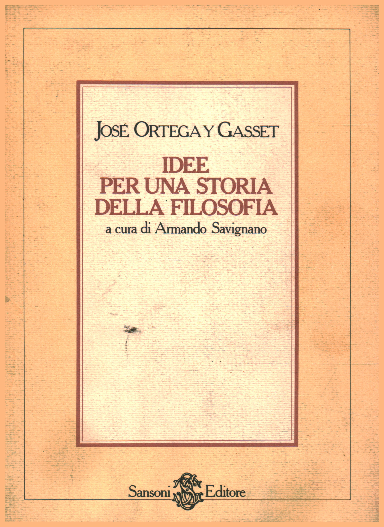 Ideas para una historia de la filosofía, José Ortega y Gasset