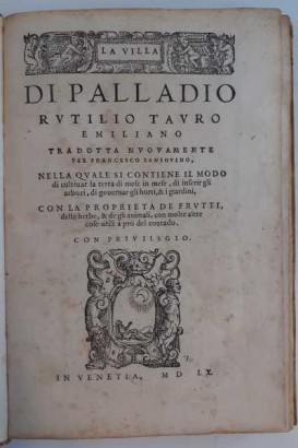 La Villa di Palladio Rutilio Tauro Emiliano tradot, Rutilio Tauro Emiliano Palladio