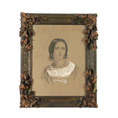 arte, arte italiana, pittura ottocento italiana,Ritratto di Giovane Donna 1858