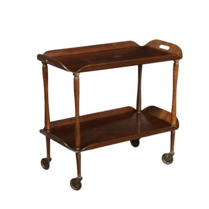 Service Trolley Walnut-Stained Veneer Italy 1950s