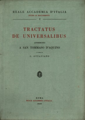 Tractatus de Universalibus attribuito a San Tommaso D'Aquino