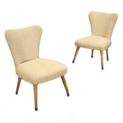 Pair of Armchairs Fabric Italy 1950s-1960s