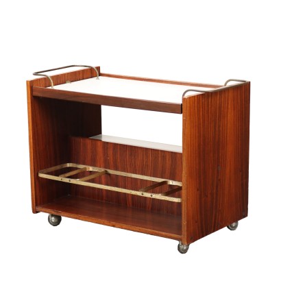 Service Trolley Exotic Wood Italy 1960s