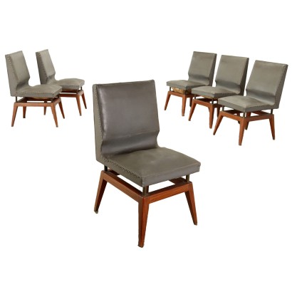 Groupe de 6 Chaises Acajou Argentine Années 1950