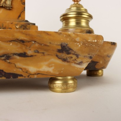 Inkwell in Yellow Marble and Gilded Bronze Italy XIX Century