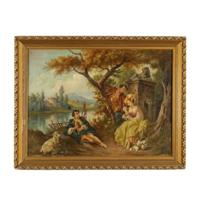 arte, Arte italiano, Pintura italiana del siglo XX, Pintura de Gioacchino ALuffo, Paisaje con escena galante, Gioacchino Aluffo, Gioacchino Aluffo, Gioacchino Aluffo