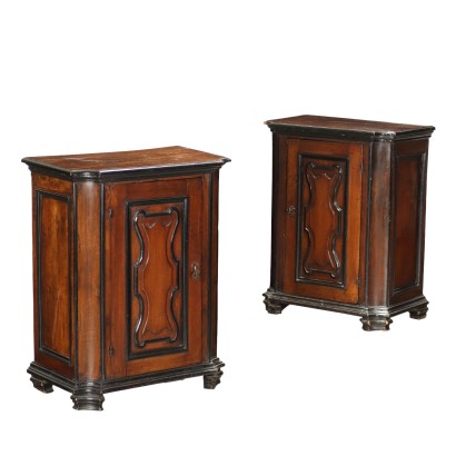 Pair of Baroque Cabinets Walnut Italy XIX Century