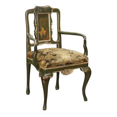 Fauteuil en Style Louis XV Bois Peint Italie XXe Siècle
