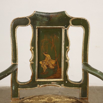 Fauteuil en Style Louis XV Bois Peint Italie XXe Siècle