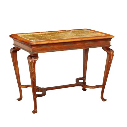 Table Basse Art Nouveau Acajou Italie XIXe-XXe Siècle