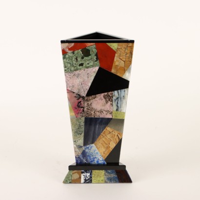 modernariato, modernariato di design, vaso, vaso modernariato, vaso di modernariato, vaso italiano, vaso vintage, vaso anni '60, vaso design anni 60,Vaso Rivestito in Pietre Dure