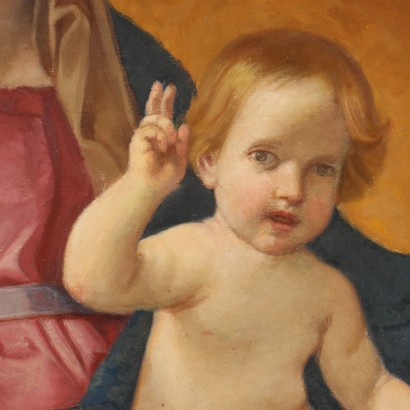 arte, arte italiana, pittura novecento italiana,Dipinto Madonna con Bambino