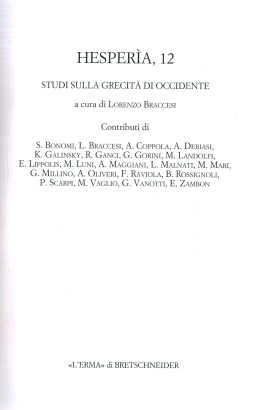 Hesperìa, 12: studi sulla grecità di Occidente