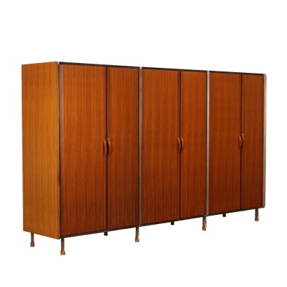 Vintage Wardrobe Italy 1960s Veneered Polyester Cabinet Design