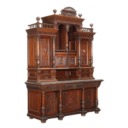 Buffet Double Néo-Renaissance Noyer France XIXe Siècle