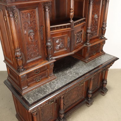 Buffet Double Néo-Renaissance Noyer France XIXe Siècle