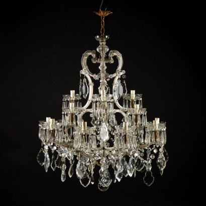 Chandelier Maria Theresa Style Glass Italy XX Century