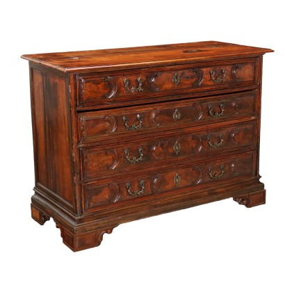 Commode Baroque Noyer Italie XVIIe-XVIIIe Siècle