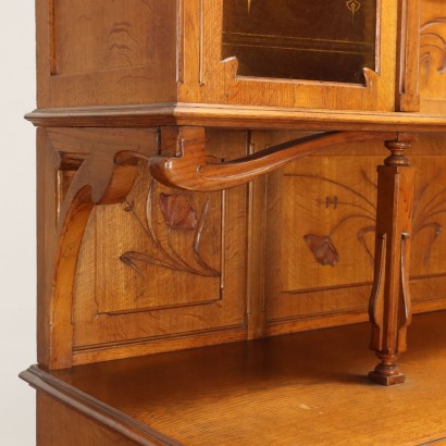 Cupboard Art Nouveau Oak Italy XIX-XX Century