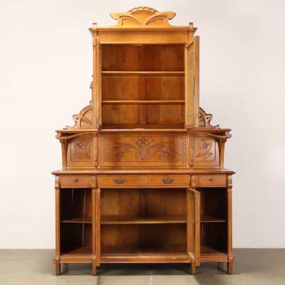 Cupboard Art Nouveau Oak Italy XIX-XX Century