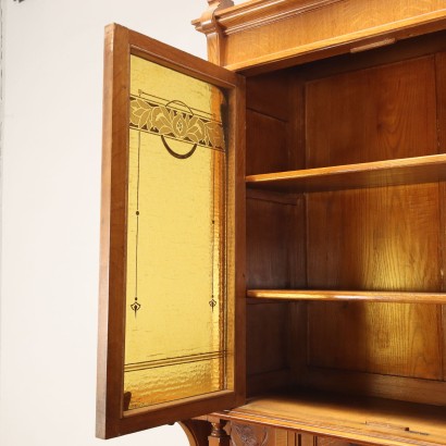 Cupboard Art Nouveau Oak Italy XIX-XX Century