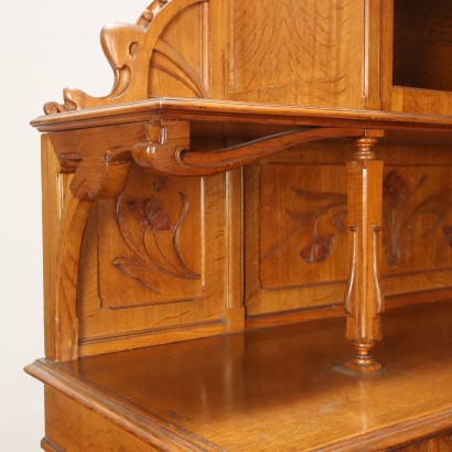 Cupboard Art Nouveau Oak Italy XIX-XX Century