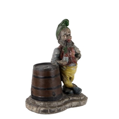 Ancient Statue Garden Dwarf N. Malerbi Italy \'900 Painted Concrete