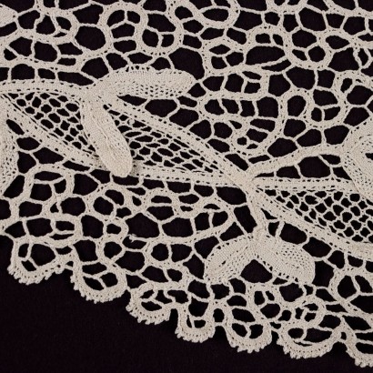 Vintage Oval Bobbin Doily Cotton Italy Lace Embroideries Ecrù Color
