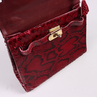 Vintage Handbag in Red Reptile Leather from the 1970s