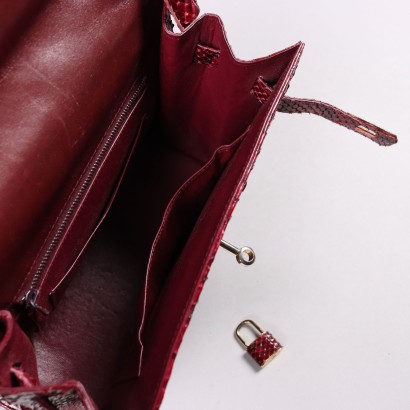 Vintage Handbag in Red Reptile Leather from the 1970s
