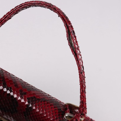 Vintage Handbag in Red Reptile Leather from the 1970s