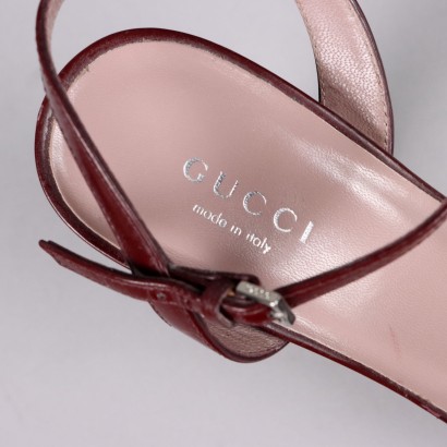 Sandales Gucci Vintage en Cuir N. 35 Italie Bride de Cheville