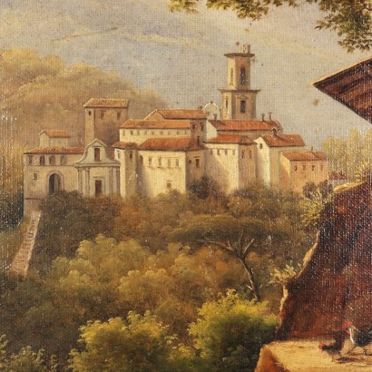 arte, Arte italiano, Pintura italiana del siglo XIX, Pintura de Giacomo Micheroux, Paisaje con figuras y horno de pan, Giacomo Micheroux, Giacomo Micheroux, Giacomo Micheroux, Giacomo Micheroux