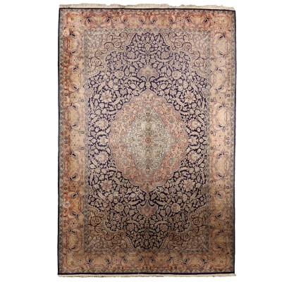 Tapis Vintage Srinagar Inde 280x186 cm Coton Laine Soie Années 90