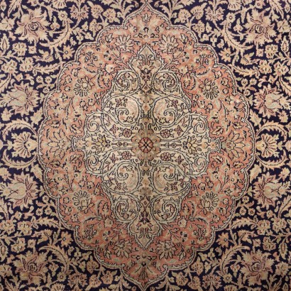 Tapis Vintage Srinagar Inde 280x186 cm Coton Laine Soie Années 90