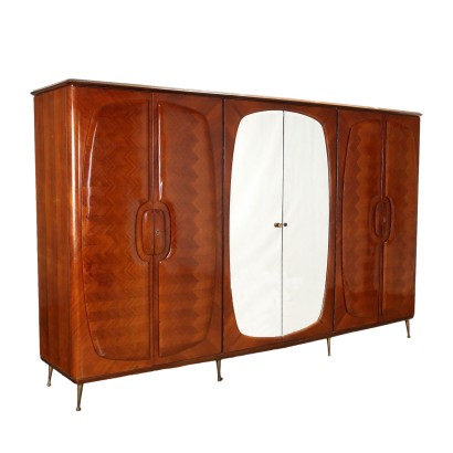 Meuble Armoire Vintage Italie Années 50 Bois Plaqué Exotique