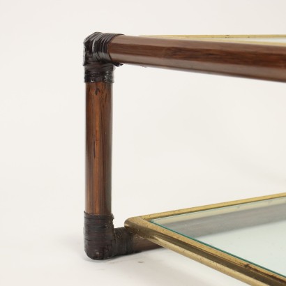 Table Basse en Bambou Design Italie Années 80 Fabrizio Smania Verre