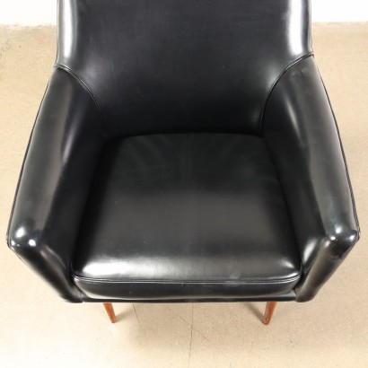 Paire de Fauteuils en Cuir Synthétique des Années 1950-1960