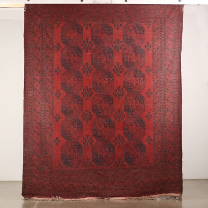 Ancient Bukhara Carpet Wool Fine Knot Asia Geometric Pattern
