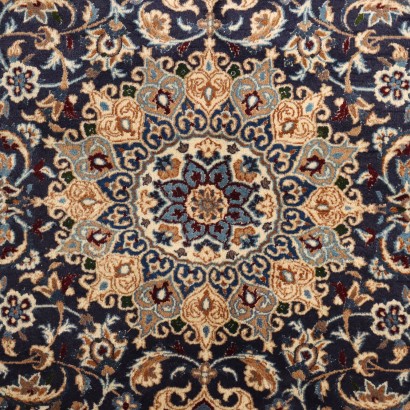 Tapis Vintage Nain Iran 296x195 cm Coton Laine Noued Gros Années 90