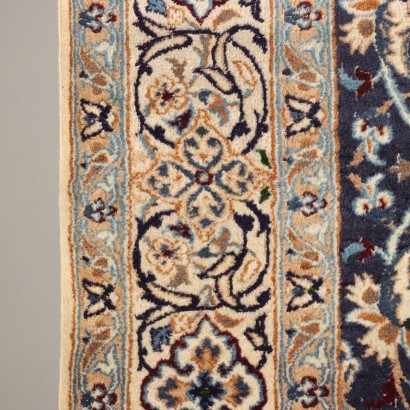 Vintage Nain Carpet Iran 116x77 In Cotton Wool Big Knot 1990s