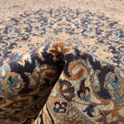Vintage Nain Carpet Iran 116x77 In Cotton Wool Big Knot 1990s