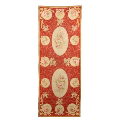 Tapis Aubusson Vintage Chine 190x73 cm Coton Noeud Fin \'900 à Main