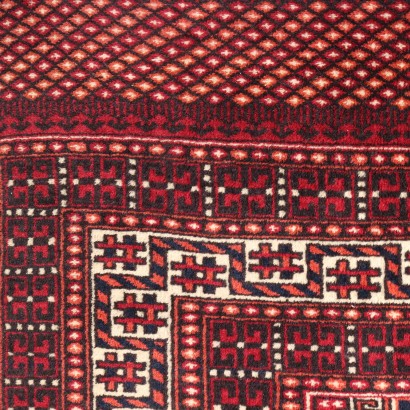 Vintage Bukhara Carpet Pakistan 77x49 In Cotton Wool Fine Knot 1990s