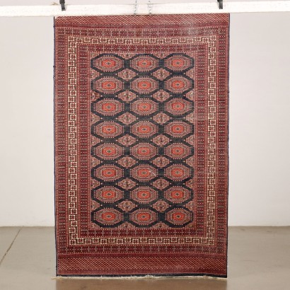 Vintage Bukhara Carpet Pakistan 77x49 In Cotton Wool Fine Knot 1990s