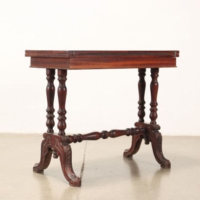 Game Table in Charles X Style Mahogany Italy XX Century